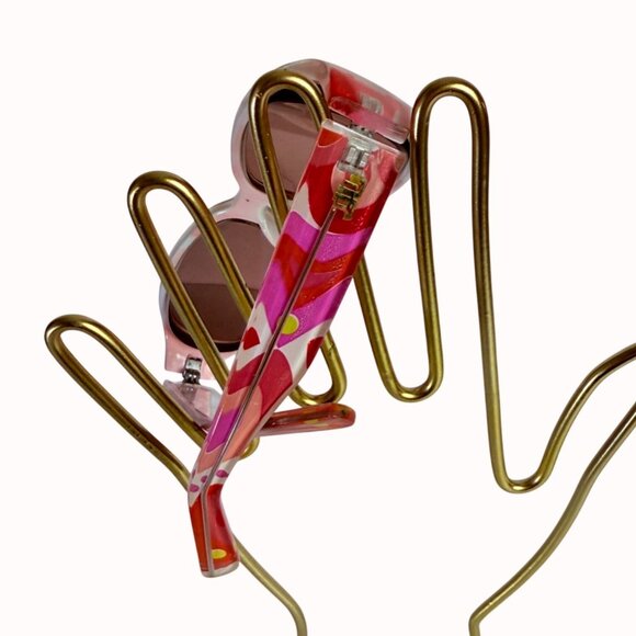 Jennifer Lopez Floral Eyewear Frames Oval Red Pink  JLO Logo Luxury Sunglasses - Picture 3 of 15